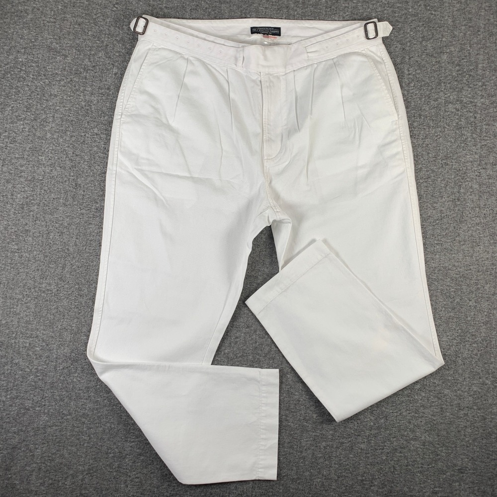 J. Peterman Pants Men 40x31 White Gurkha Military Old Money Luxury Trousers